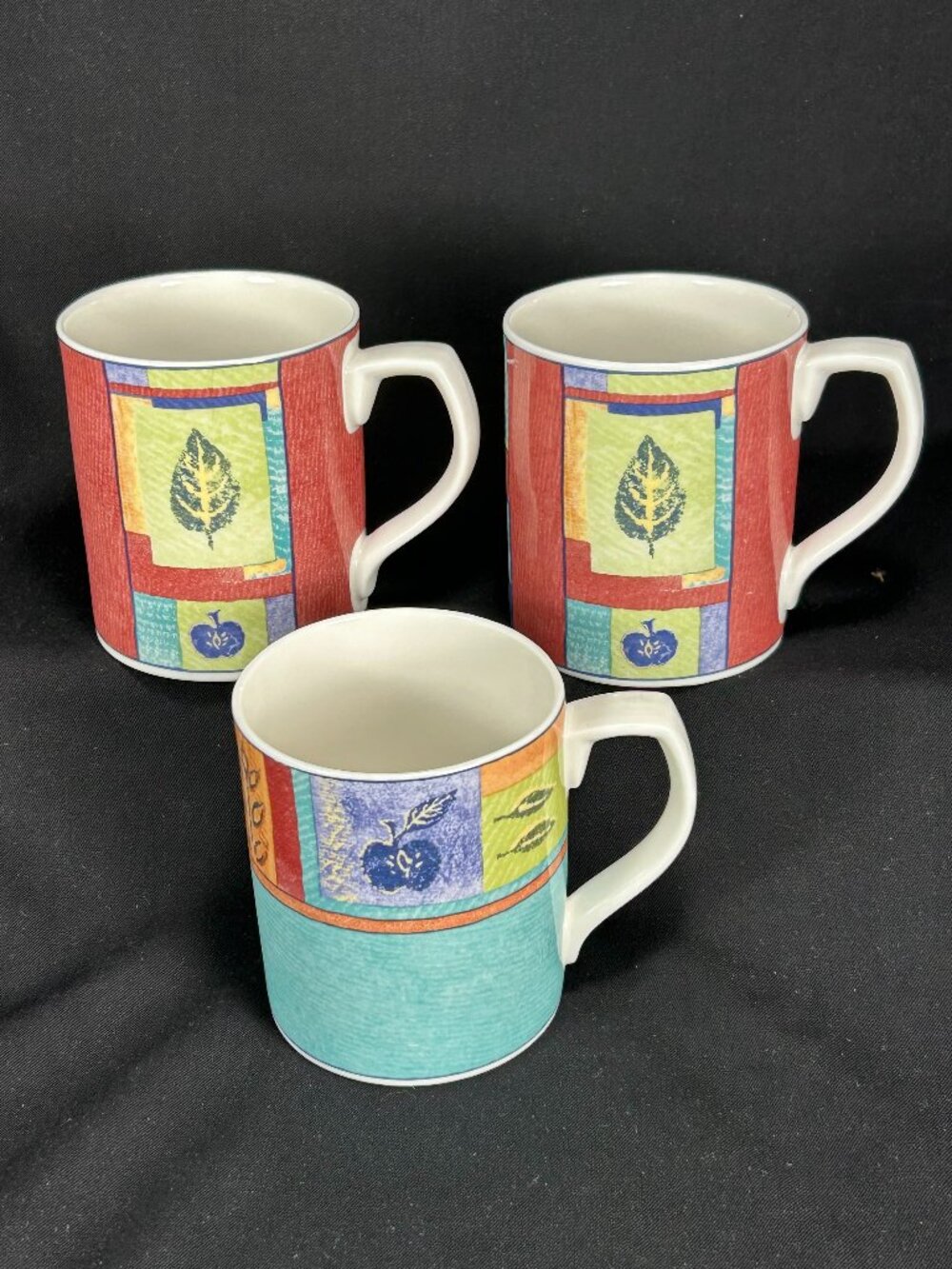 set of 3 colorful coffee mugs. Royal Doulton TC1245 Trailfinder